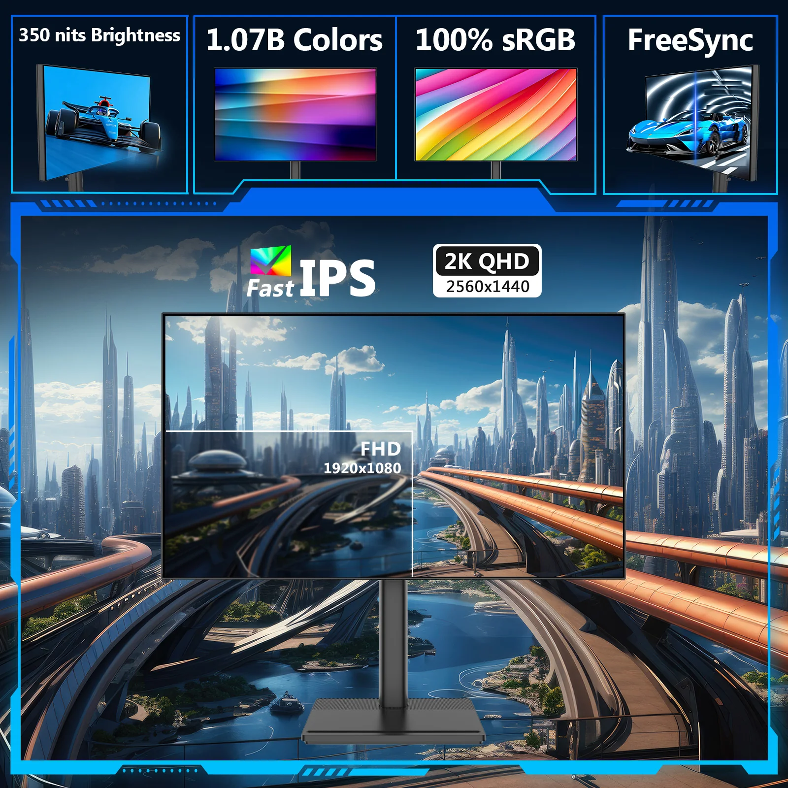 AGEX A27Q 27" 144Hz 2K Fast IPS Gaming Monitor - Image 3