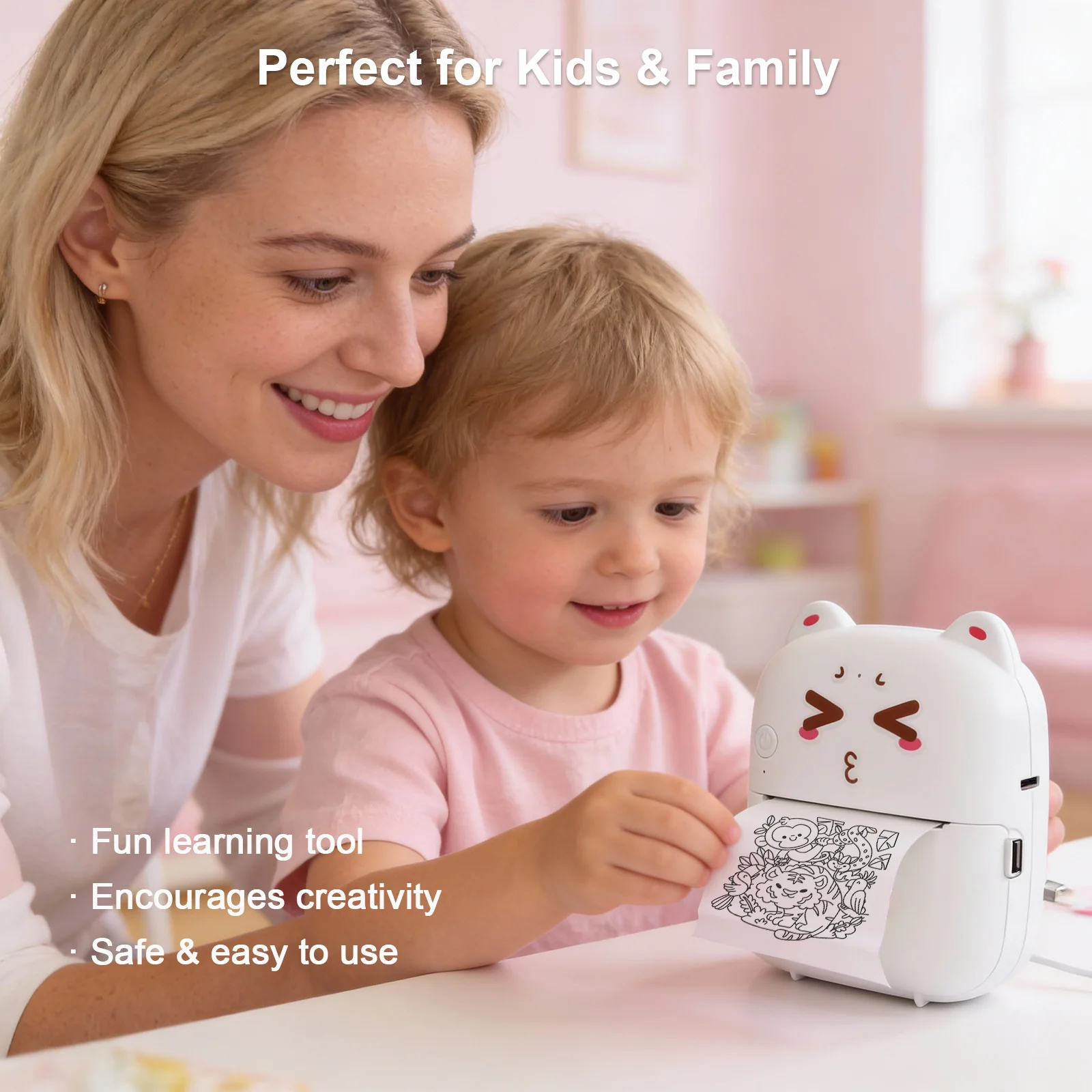 AI Mini Printer Sticker Print Portable Thermal Inkless Maker Bluetooth Pocket Instant Printing for School Office Home for Study Note,Journal,DIY,Gift - Image 5