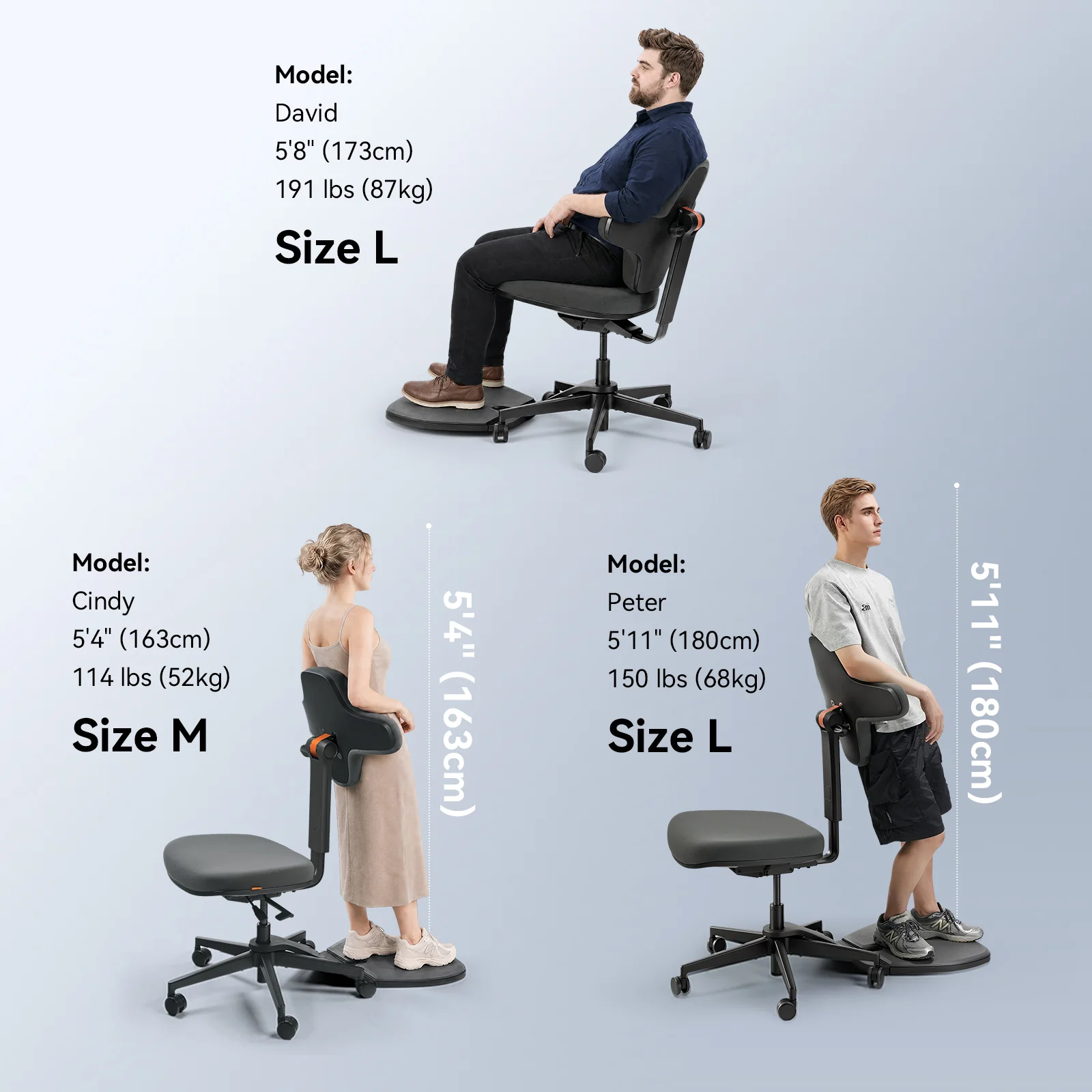 Newtral Standing Desk Chair for Sit-Stand, Standing-Mate Ergonomic Leaning Perch Chair with Anti-Fatigue Mat, Standing Desk Stool, Horse Saddle Chair, Height Adjustable Home Office Posture Seat-Size M - Image 3