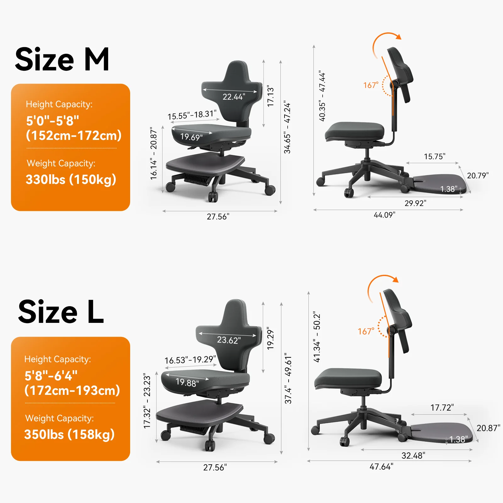 Newtral Standing Desk Chair for Sit-Stand, Standing-Mate Ergonomic Leaning Perch Chair with Anti-Fatigue Mat, Standing Desk Stool, Horse Saddle Chair, Height Adjustable Home Office Posture Seat-Size M - Image 4