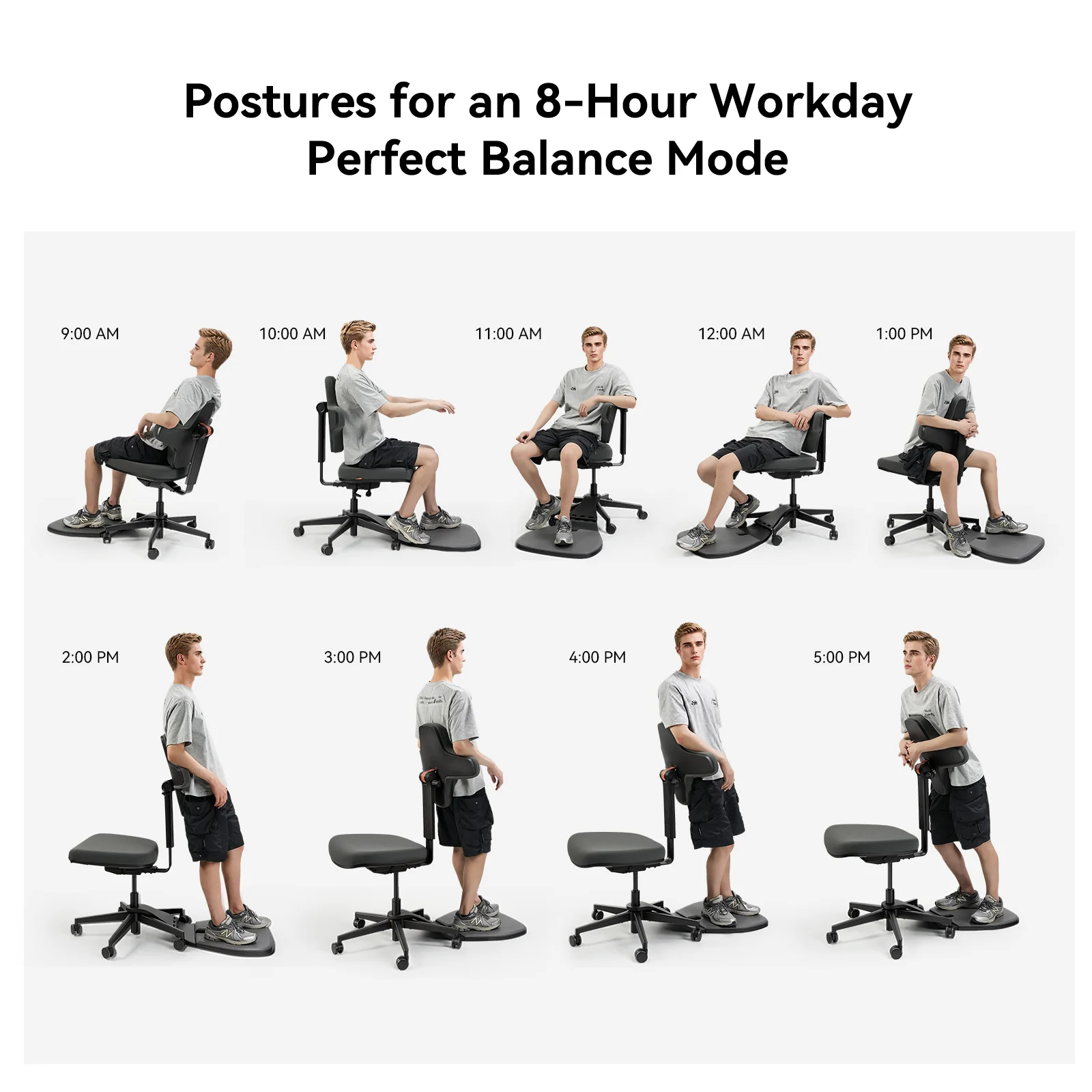Newtral Standing Desk Chair for Sit-Stand, Standing-Mate Ergonomic Leaning Perch Chair with Anti-Fatigue Mat, Standing Desk Stool, Horse Saddle Chair, Height Adjustable Home Office Posture Seat-Size M - Image 8