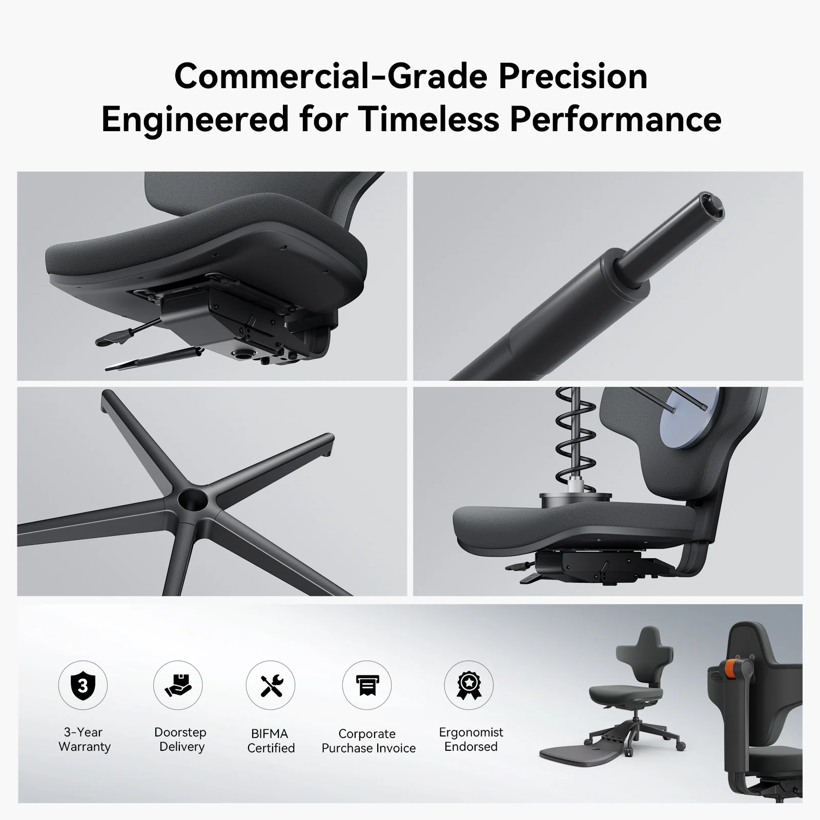 Newtral Standing Desk Chair for Sit-Stand, Standing-Mate Ergonomic Leaning Perch Chair with Anti-Fatigue Mat, Standing Desk Stool, Horse Saddle Chair, Height Adjustable Home Office Posture Seat-Size M - Image 9