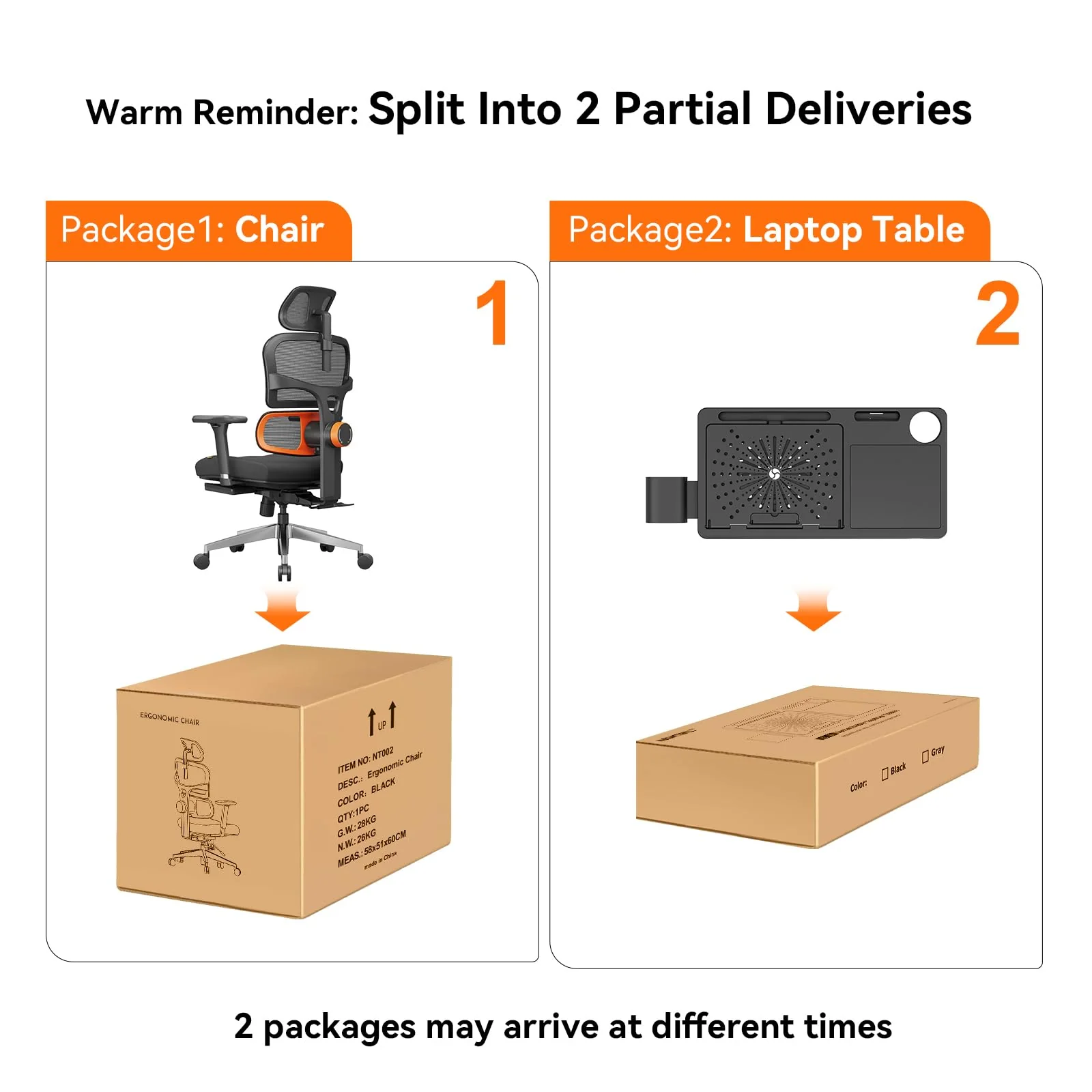 Newtral Ergonomic Office Chair with Footrest - 4D Armrest Recliner Chair - NT002+LAPD-BLACK - Image 10