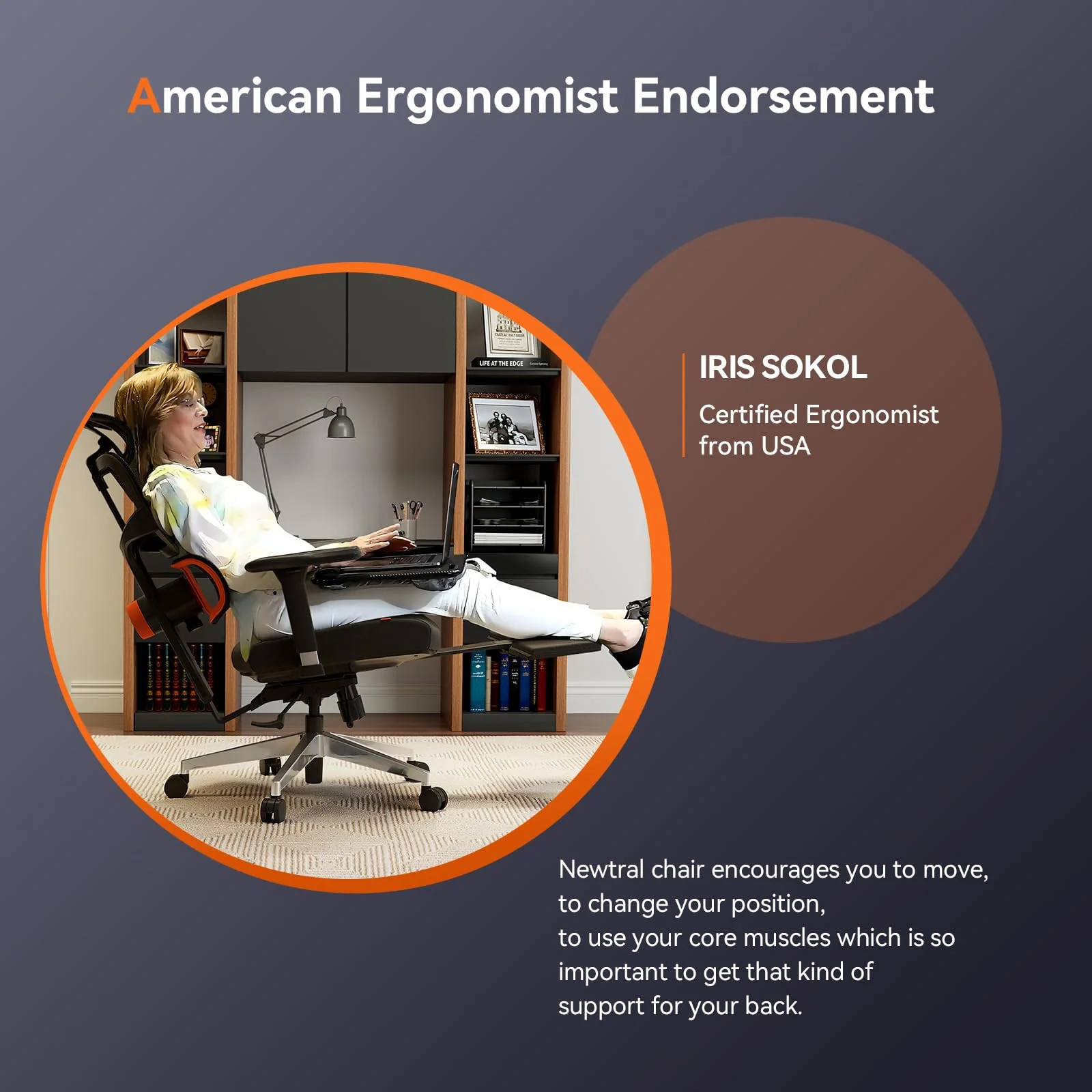 Newtral Ergonomic Office Chair with Footrest - 4D Armrest Recliner Chair - Image 4