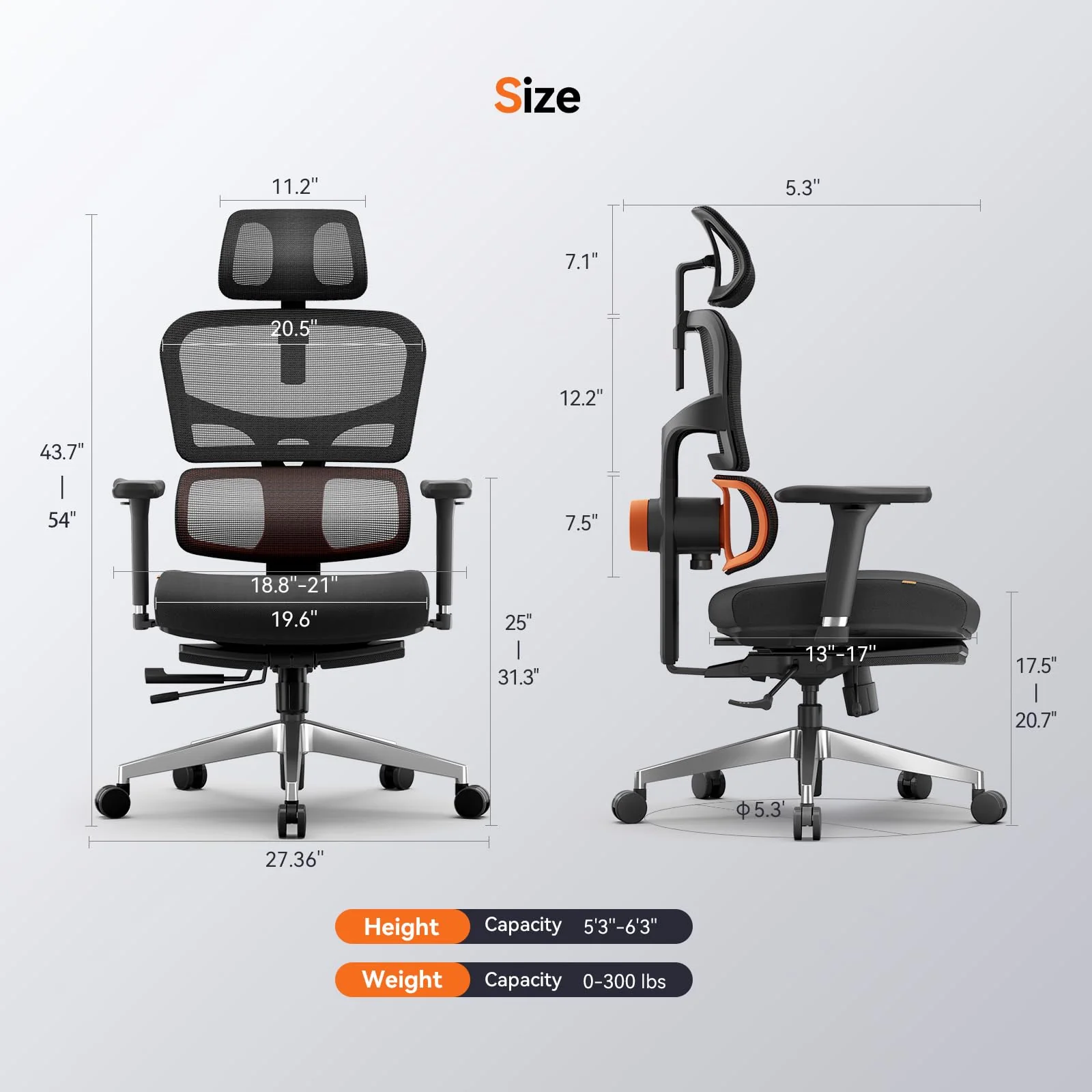 Newtral Ergonomic Office Chair with Footrest - 4D Armrest Recliner Chair - Image 6