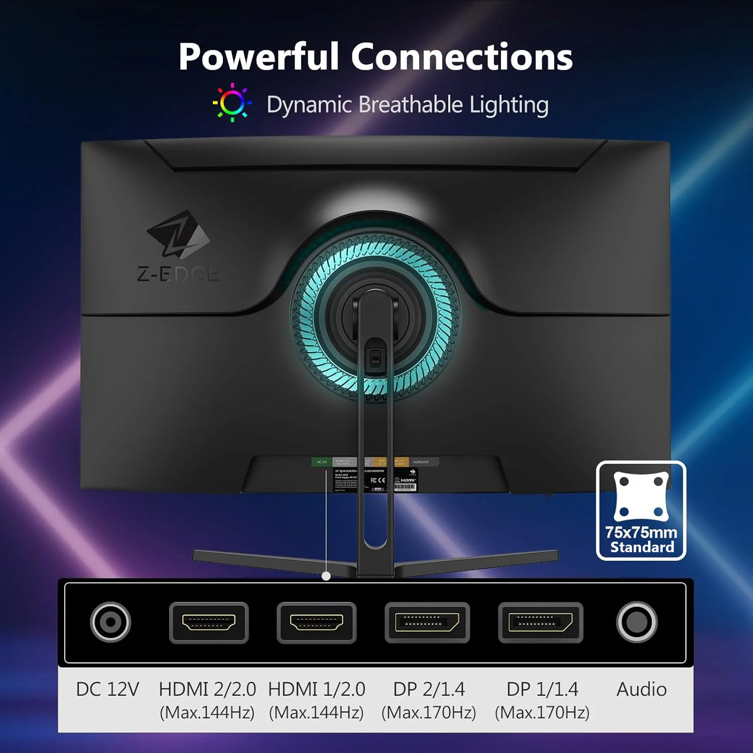Refurbished: Z-EDGE UG32 32'' QHD 165Hz Curved Gaming Monitor - Image 7