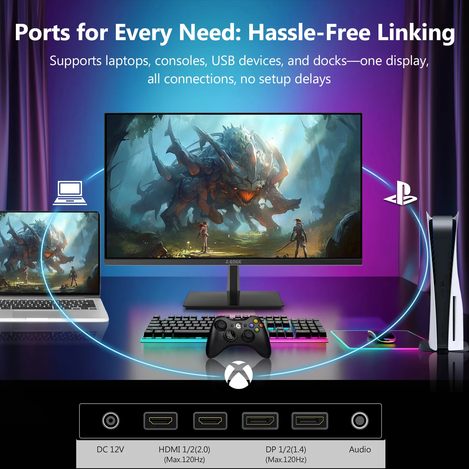 Z-EDGE S274K 27" 120Hz 4K IPS Monitor - Image 10