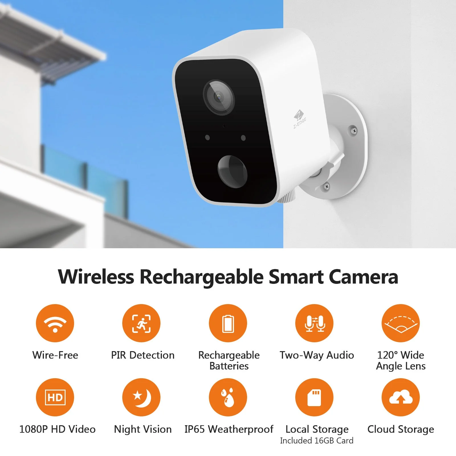 SW03 Wireless Smart Camera with Solar Panel, Includes 16G SD card,3pack - Image 3