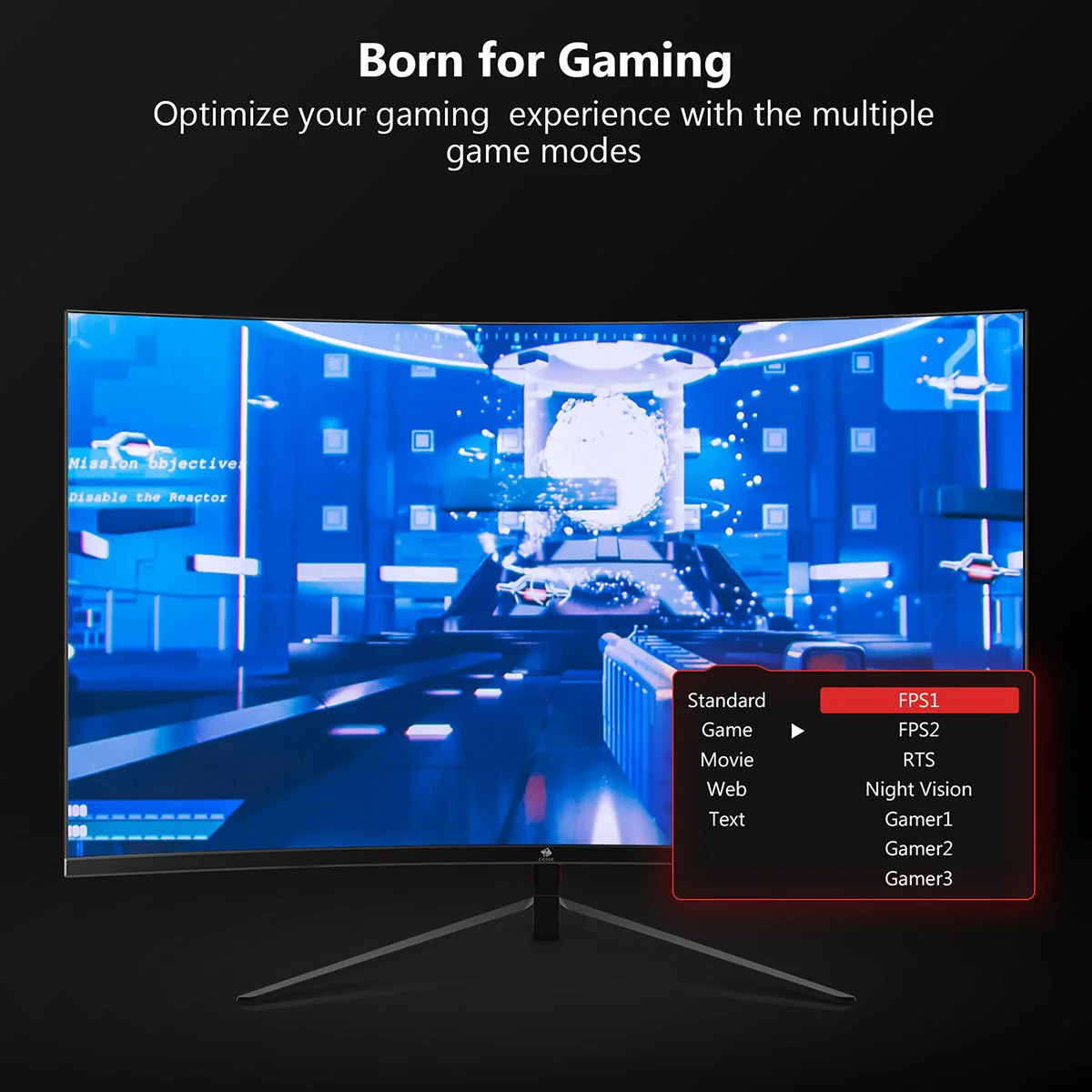 Refurbished: Z-EDGE 24 Inch Curved Gaming Monitor 180Hz 1ms Full HD 1080P HDMI & DP Port Support Universal Wall Mount - Image 4