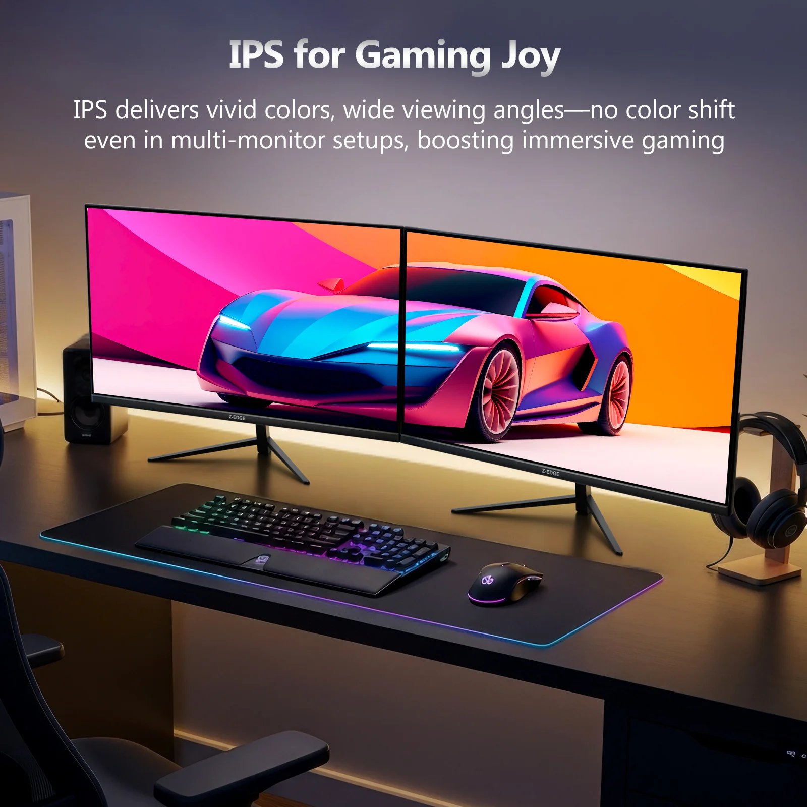 Z-EDGE 24" 240Hz IPS Gaming Monitor, Black - Image 4