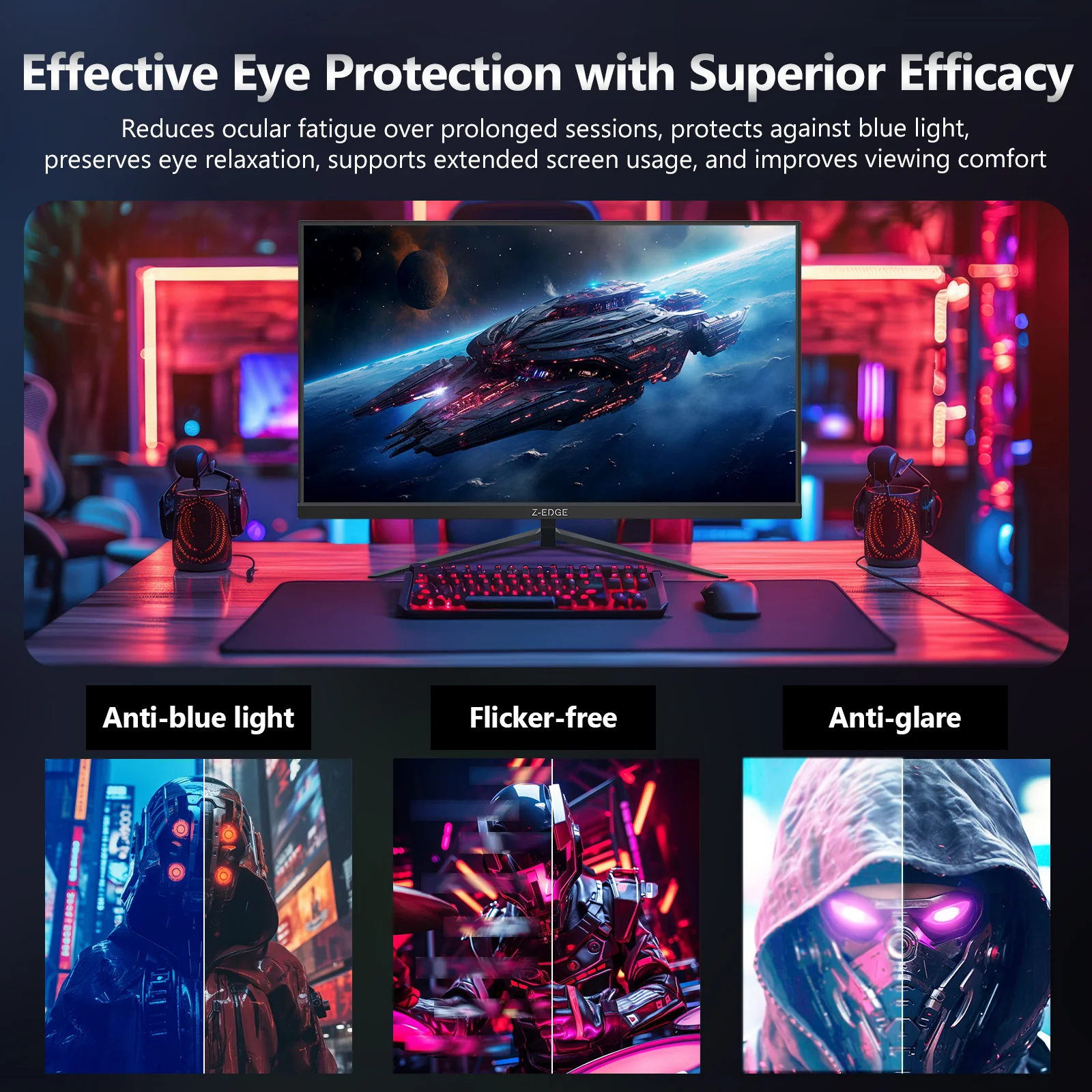 Z-EDGE 24" 240Hz IPS Gaming Monitor, Black - Image 8