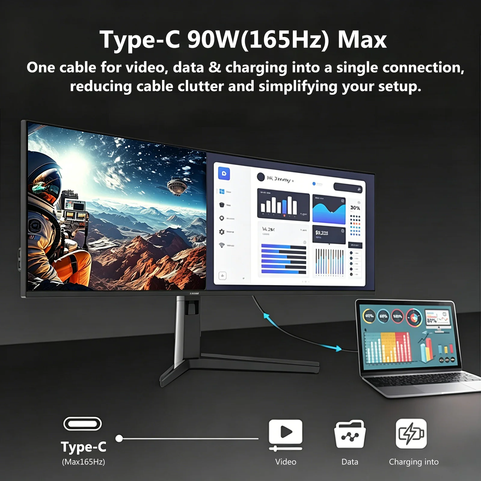 Z-EDGE UG49W 49" 165Hz 32:9 DQHD IPS Curved Gaming Monitor - Image 10