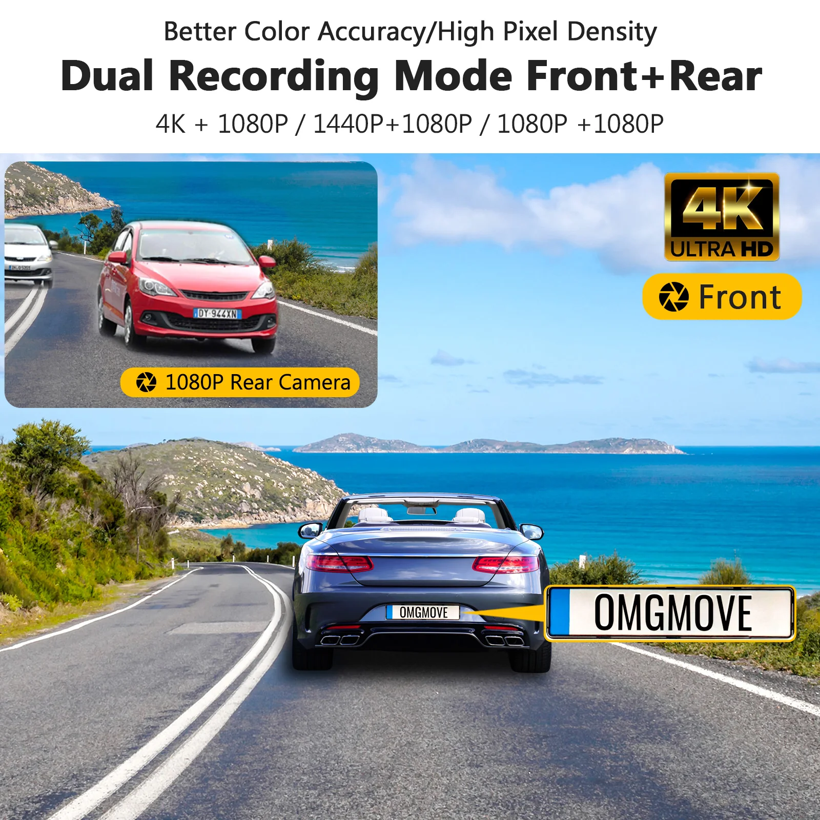 Refurbished: Z-EDGE Z3D 4K + 1080P Dual Dash Cam - Image 2