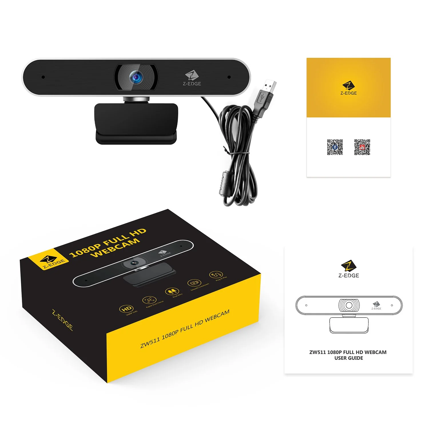 Z-EDGE ZW511 Full HD 1080P Webcam Auto Focus Web Camera for PC/Desktop/Laptop, Built-in Dual Stereo Microphone, Plug & Play, Compatible with Windows/Android/MAC OS - Image 8