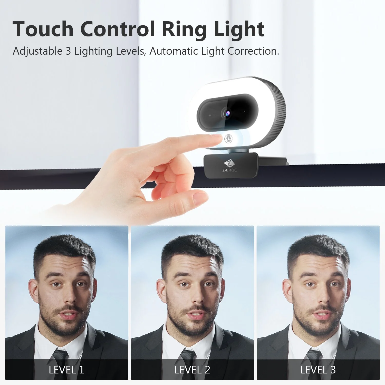 Z-EDGE ZW560D Full HD 1080P Webcam Auto Focus Web Camera for PC/Desktop/Laptop, Built-in Full Directional Microphone, Plug & Play, Compatible with Windows/Android/MAC OS, With Tripod - Image 4